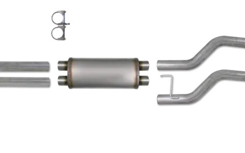 Cat Back Exhaust System 04-12 Nissan Titan 5.6L 3.5 Inch Dual Side With Muffler Aluminized Diamond Eye