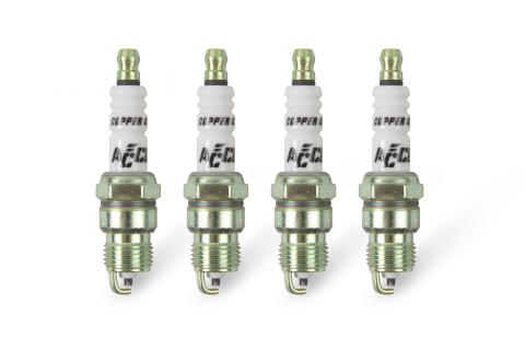 HP Copper Spark Plug Shorty 14MM Thread .460 In Reach Tapered Seat Non-Resistor 4 Pack ACCEL