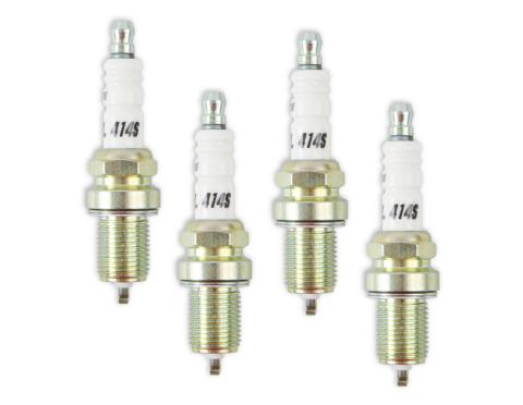 HP Copper Spark Plug Shorty 14MM Thread, .750 In Reach Heat Range 4 Gasket (Flat) Seat 4-Pack ACCEL