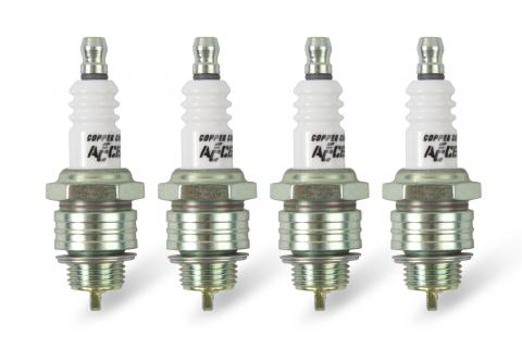 HP Copper Spark Plug Shorty 14MM Thread .375 In Reach Gasket (Flat) Seat 4 Pack ACCEL
