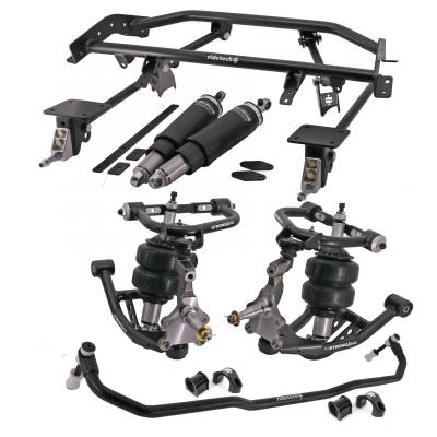 HQ Air Suspension System For 1967-1969 Camaro and Firebird Front And Rear HQ Shockwaves Upper And Lower Strongarms Tall Spindles Bolt-On 4-Link W/ Double Adjustable Bars And Front Sway Bar Ridetech