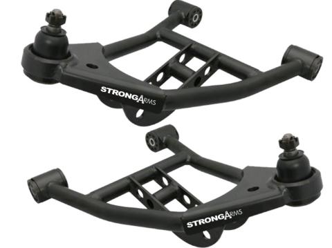 Front Lower Strongarms For 1964-1972 Gm A-Body For Use W/ Coil-Over/Shockwave Pair Of Tubular Control Arms W/ Ball Joints And Delrin Bushings Powder Coated Satin Black Ridetech