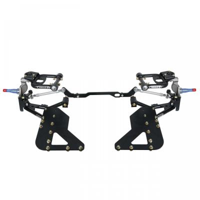 Truturn System For 1962-1967 Chevy Ii Nova For Use W/ Coil-Overs Or Shockwaves Sold Separately Upper And Lower Arms Delrin Bushings Ball Joints Frame Braces Tall/Drop Spindles Steering LinkagePowder Coated Satin Black Ridetech