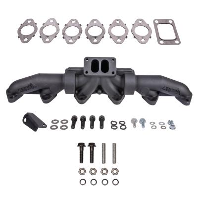 ATS Pulse Flow Exhaust Manifold Kit Fits 1998.5-2002 24V 5.9L Cummins 3-Pc T3 With Gaskets Turbo Hardware