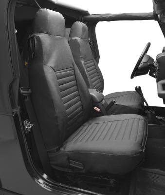 Jeep Wrangler Seat Covers For Jeep 2003-2006 Wrangler TJ Front Premium Vinyl Fabric Black Diamond Bestop