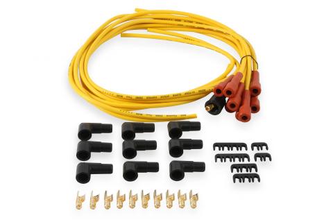 Spark Plug Wire Set- 7Mm-Super Stock-Copper Core-Universal Straight Boots Yellow 3008 Universal Fit ACCEL