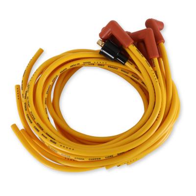 Spark Plug Wire Set 8MM Yellow With Orange Straight Boots 4039, Spark Plug Wires, Super Stock, Copper Core, 8Mm, Yellow ACCEL