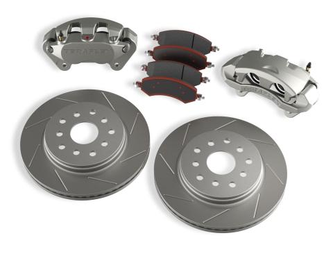 07-18 Wrangler JK Front Big Brake Kit w/ Slotted Rotors 5x5 Inch & 5x5.5 Inch TeraFlex