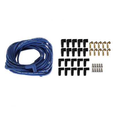 Spark Plug Wire Set 8MM Universal Blue Wire With Blue 90 Deg Boots 5041B, Spark Plug Wires, Super Stock, Spiral Core, 8Mm, Blue, Set ACCEL