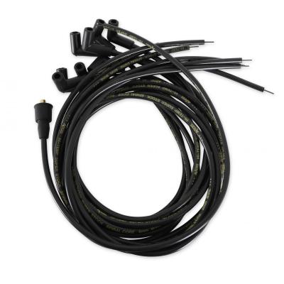 Spark Plug Wire Set 8MM Universal Black Wire With Black 90 Deg Boots 5041K, Spark Plug Wires, Super Stock, Spiral Core, 8Mm, Black, Set ACCEL