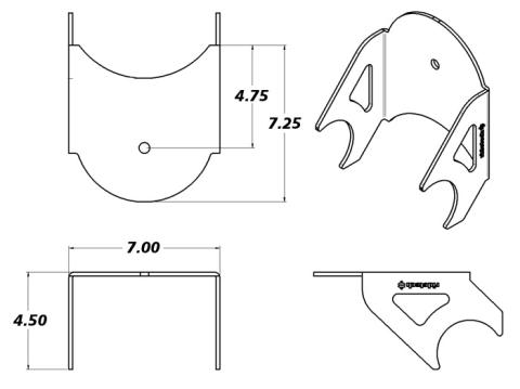 Dropped Lower Weld-On Air Spring Axle Bracket Uncoated Ridetech