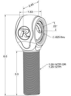 R-Joint Xl 1 1/4-12 Left Hand Spacers To Create 9/16 Inch I.D And 2-5/8 Inch Width Ridetech