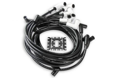 Spark Plug Wire Set Chevy Small Block With Hei 75-86 Wires Under Valve Cover Custom Fit Extreme Heat Ceramic Boot Spark Plug Wire Set ACCEL