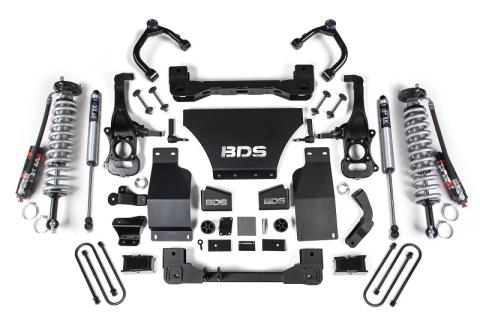 25-Up Silverado/Sierra 1500 4WD 4 Inch Suspension Lift Kit V8 Gas 3 Inch Rear Block -Fox 2.5 PES C/O Front Fox 2.0 PS Rear BDS Suspension
