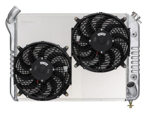 66-68 Corvette Big Block Aluminum Radiator Dual 12 Inch Fan Kit Cold Case Radiators
