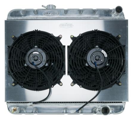 64-65 GTO w/ AC MT Aluminum Performance Radiator and Dual Fan Kit Cold Case Radiators