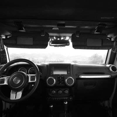 Jeep Wrangler JL Sun Visor Covers Pair w/PALS Webbing for Molle Attachments for Visors With No Mirrors Black Bartact