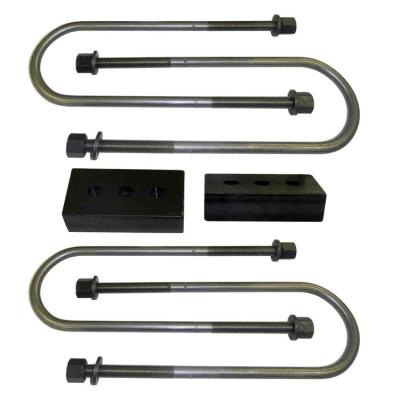 Rear Lift Block and U-Bolt Kit Heavy Duty 1.5 Inch For 05-10 F250 Superduty 2WD SuspensionMaxx