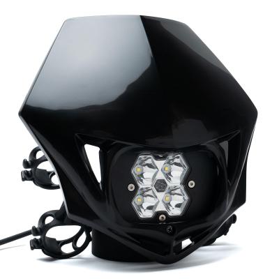 Squadron 2.0 Sport Motorcycle (A/C) LED Headlight Kit w/Shell Universal Black Spot Clear Baja Designs