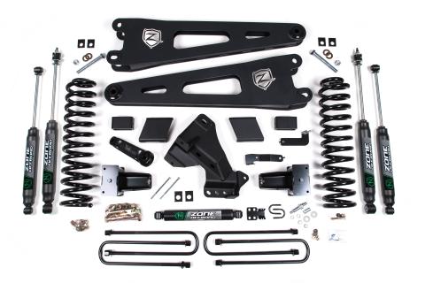 23-24 Ford F-250/F-350 Super Duty 4WD 7 Inch Radius Arm Lift Kit 4.5 Inch Rear Block Diesel Fox Adventure Shocks Zone Offroad