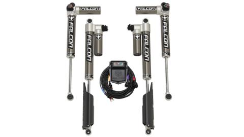 20-Up Jeep Gladiator JT Mojave No EcoDiesel SP2 3.5 e-Adjust Piggyback Shock Kit 3.5-4.5 Inch Lift Long-Travel Falcon Shocks