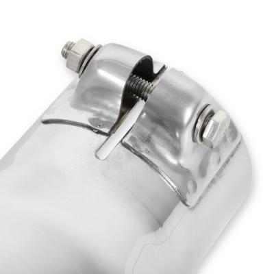 Exhaust Tip Exhaust Tip 4.00 Inch Rolled Angle Polished SS Fits 2.50 Inch Tubing Clamp On Flowmaster