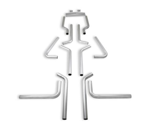 U-Fit Dual Exhaust Kit 16 Pc. Universal Dual Exhaust Tubing Kit 2.50-Inch Mandrel-Bent Aluminized Steel Tubing Flowmaster