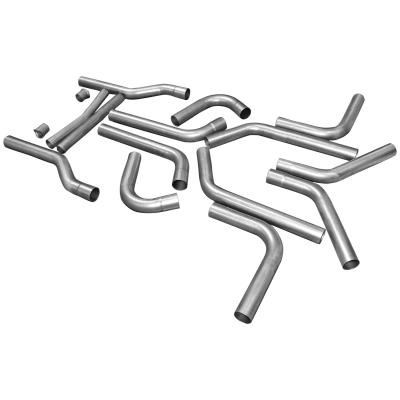 U-Fit Dual Exhaust Kit 16 Pc. Universal Dual Exhaust Tubing Kit 3.00-Inch Mandrel-Bent Aluminized Steel Tubing Flowmaster