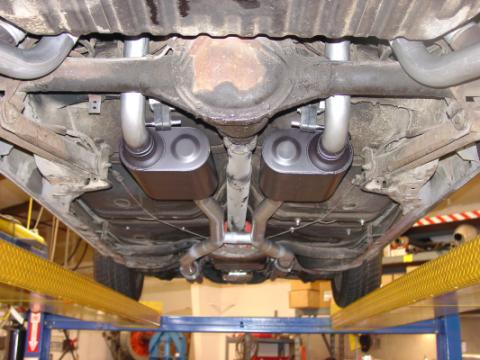 Crossmember-Back Exhaust System Fits 1964-1972 GM A-Body With V8 Engine 2.50 Inch Pipes And Hangers Only Mufflers Sold Separately Flowmaster