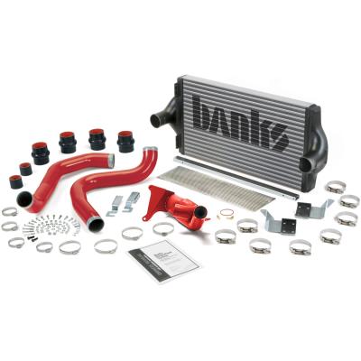 Intercooler Upgrade, Includes Boost Tubes (red powder-coated) for 1999.5 Ford F250/F350 7.3L Power Stroke