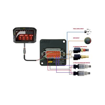 6 Channel CAN Module Converts two analog temp channels, two analog pressure channels, a tach input and fuel level input to AEMnet CANbus AEM Electronics