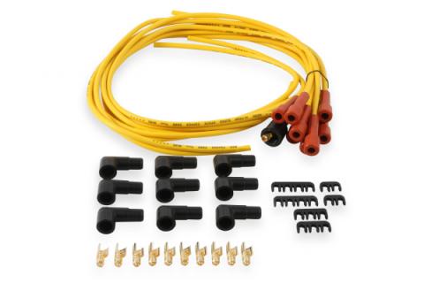 Spark Plug Wire Set- 7Mm-Super Stock-Copper Core-Universal Straight Boots Yellow 3008 Universal Fit ACCEL
