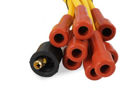 Spark Plug Wire Set- 7Mm-Super Stock-Copper Core-Universal Straight Boots Yellow 3008 Universal Fit ACCEL