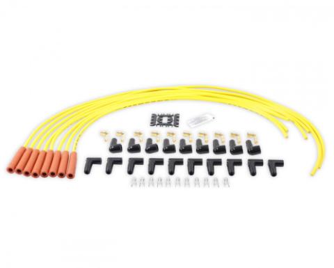 Spark Plug Wire Set 8MM Yellow With Orange Straight Boots 4038, Spark Plug Wires, Super Stock, Spiral Core, 8Mm, Yellow, Set ACCEL