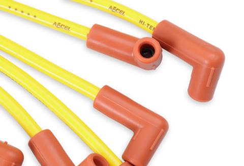 Spark Plug Wire Set 8MM Yellow With Hei Stock Style Boots Sbc 1974-1988 V8 Super Stock Spiral Core ACCEL