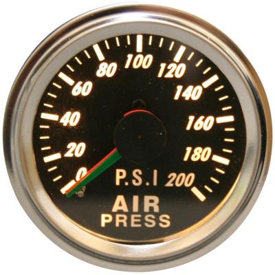 0-200psi Air Pressure Gauge 2.0 Inch Dual Needle Mechanical Lighted Bulldog Winch