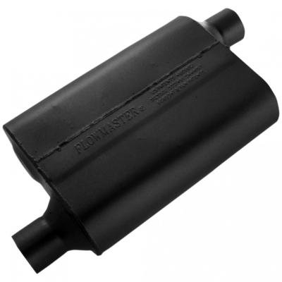 40 Series Chambered Muffler 40 Series 2.25 Offset In 2.25 Offset Out Aggressive Sound Flowmaster