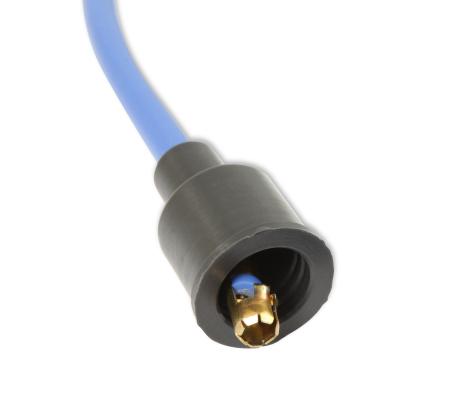 Spark Plug Wire Set 8MM Universal Blue Wire With Blue Straight Boots 5040B 8MM Super Stock Spark Plug Wires Feature A Spiral Core And Blue Silicone Jacket ACCEL