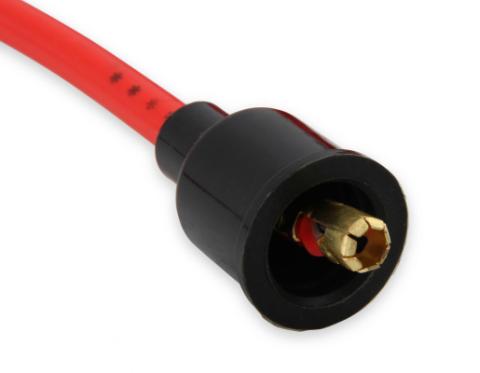 Spark Plug Wire Set 8MM Universal Red Wire With Red Straight Boots 5040R 8MM Super Stock Universal Fit Spark Plug Wires Feature A Spiral Core And Red Silicone Jacket ACCEL