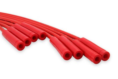 Spark Plug Wire Set 8MM Universal Red Wire With Red Straight Boots 5040R 8MM Super Stock Universal Fit Spark Plug Wires Feature A Spiral Core And Red Silicone Jacket ACCEL