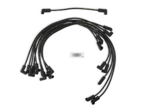 Spark Plug Wire Set- 8MM Super Stock Custom Black Wire Custom Spark Plug Wire Set 500 Ohms/Ft Sprial Core Sbc 1987-1995 V8 ACCEL