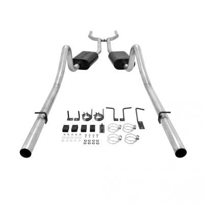 American Thunder Crossmember-Back Exhaust System 1968-1970 Mopar B-Bodies With V8 Engine, 2.5 Inch Stainless Steel Aggressive To Moderate Sound Flowmaster
