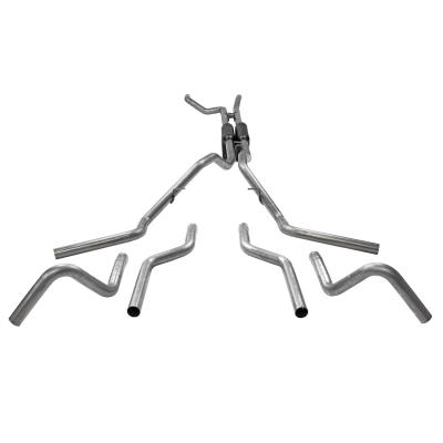 American Thunder Crossmember-Back Exhaust System Fits 1967-1972 Ford F-100/250/350 V8 With Side Tank, 2Wd Long Bed Only, 2.5 Inch 409 Stainless Steel, Dual Exit Flowmaster