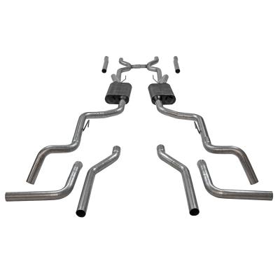 American Thunder Crossmember-Back Exhaust System Fits 1963-1966 GM C10/1000 Series V8 Truck, 2Wd Short And Long Bed, 2.5 Inch 409 Stainless Steel, Dual Exit Flowmaster