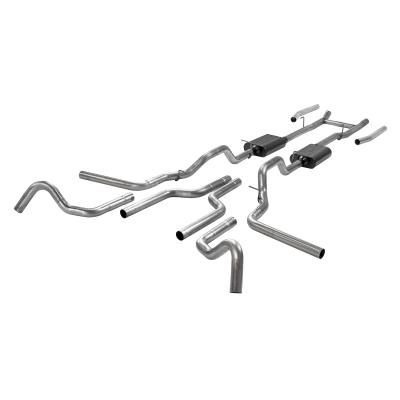 American Thunder Crossmember-Back Exhaust System Fits 1967-1972 Ford F-100/250/350 V8 Without Side Tank, 2Wd Short And Long Bed, 2.5 Inch 409 Stainless Steel, Dual Exit Flowmaster