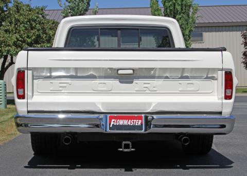 American Thunder Crossmember-Back Exhaust System Fits 1967-1972 Ford F-100/250/350 V8 Without Side Tank, 2Wd Short And Long Bed, 2.5 Inch 409 Stainless Steel, Dual Exit Flowmaster