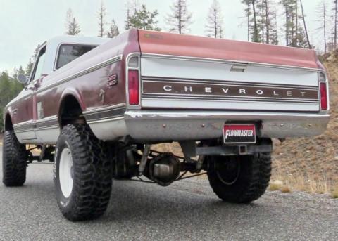 American Thunder Crossmember-Back Exhaust System Fits 1967-1972 Chevrolet/Gmc K10, K15/K1500, K20, K25/K2500 4Wd Trucks With V8 Engines, 2.50 Inch 409 Stainless Steel Flowmaster