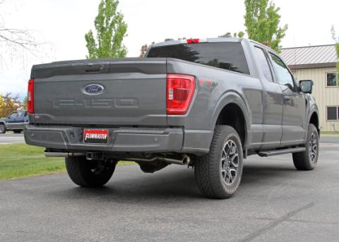 American Thunder Cat-Back Exhaust System Fits 2021-2025 Ford F-150 2.7L, 3.5L, 5.0L. American Thunder, Cat-Back, Dual Exit Stainless Steel Exhaust System Flowmaster