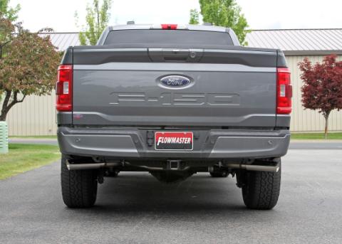 American Thunder Cat-Back Exhaust System Fits 2021-2025 Ford F-150 2.7L, 3.5L, 5.0L. American Thunder, Cat-Back, Dual Exit Stainless Steel Exhaust System Flowmaster