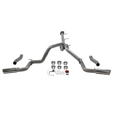 Outlaw Cat-Back Exhaust System Fits 2020-2026 Silverado/Sierra 2500Hd/3500Hd 6.6L Gas V8, Outlaw Series, 3.50 Inch To Dual 3.00 Inch Cat-Back, Dual Rear Exit, Stainless Steel Exhaust System Flowmaster